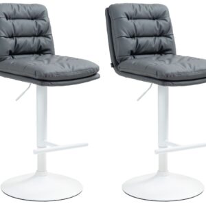 2er Set Barhocker Damar Kunstleder weiß grau
