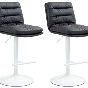 2er Set Barhocker Damar Kunstleder weiß schwarz