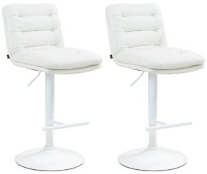 2er Set Barhocker Damar Kunstleder weiss weiss