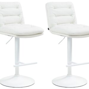 2er Set Barhocker Damar Kunstleder weiß weiß