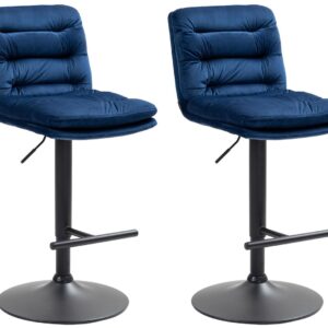 2er Set Barhocker Damar Samt schwarz blau