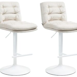 2er Set Barhocker Damar Samt weiß creme