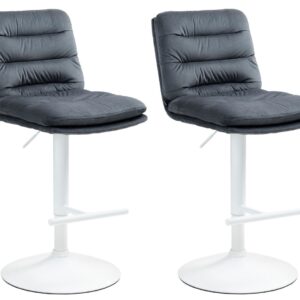 2er Set Barhocker Damar Samt weiß dunkelgrau
