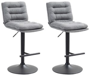 2er Set Barhocker Damar Stoff schwarz grau