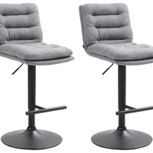 2er Set Barhocker Damar Stoff schwarz grau
