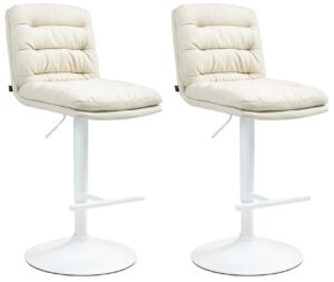 2er Set Barhocker Damar Stoff weiss creme
