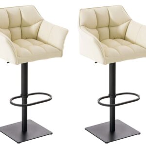 2er Set Barhocker Damaso Kunstleder schwarz creme