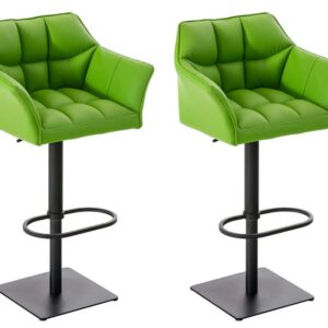 2er Set Barhocker Damaso Kunstleder schwarz grün