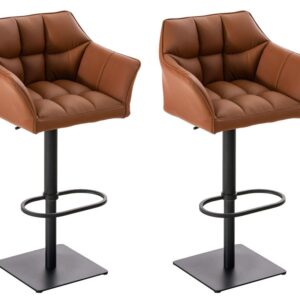 2er Set Barhocker Damaso Kunstleder schwarz hellbraun