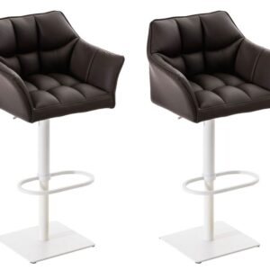 2er Set Barhocker Damaso Kunstleder weiß braun