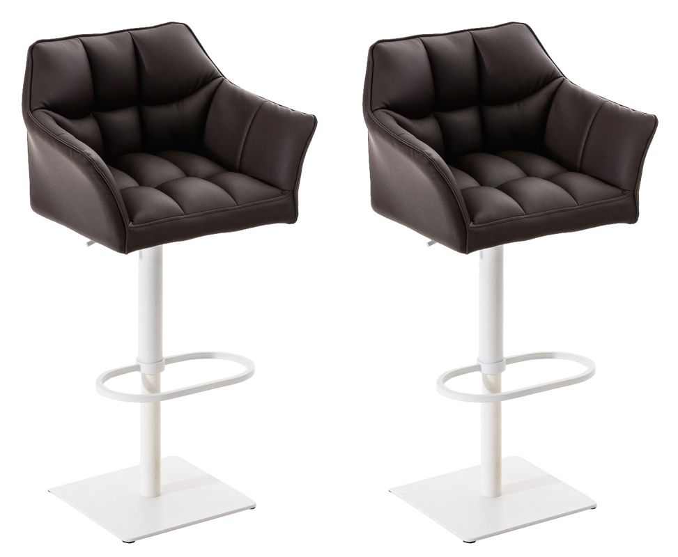 2er Set Barhocker Damaso Kunstleder weiß braun 1 2er Set Barhocker Damaso Kunstleder weiß braun