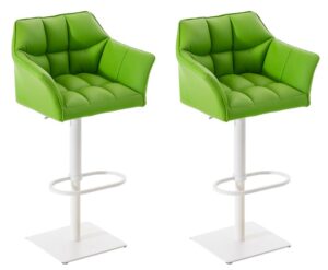 2er Set Barhocker Damaso Kunstleder weiss gruen