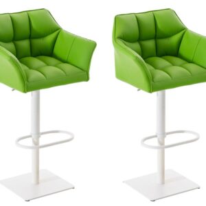 2er Set Barhocker Damaso Kunstleder weiß grün