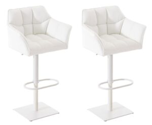 2er Set Barhocker Damaso Kunstleder weiss weiss
