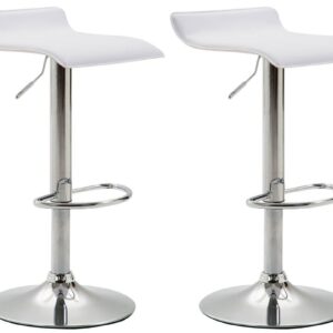 2er Set Barhocker Dyn V2 Kunstleder chrom weiß