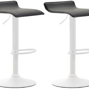 2er Set Barhocker Dyn V2 Kunstleder weiß schwarz