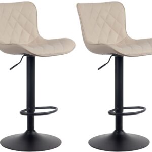 2er Set Barhocker Emma Kunstleder creme