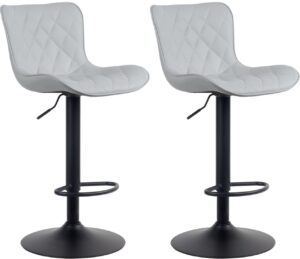 2er Set Barhocker Emma Kunstleder grau