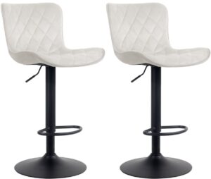 2er Set Barhocker Emma Samt creme