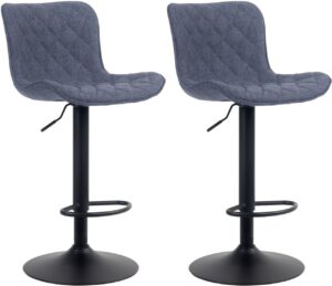 2er Set Barhocker Emma Stoff blau