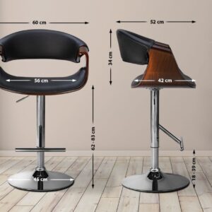 2er Set Barhocker Foley Kunstleder walnuss/schwarz