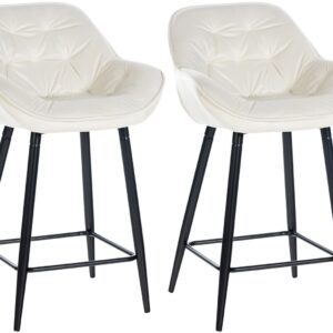 2er Set Barhocker Gibson 76 Samt creme