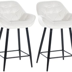 2er Set Barhocker Gibson 76 Samt cremeweiß
