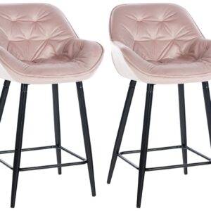 2er Set Barhocker Gibson Samt pink