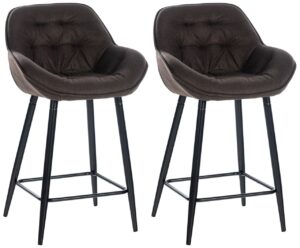 2er Set Barhocker Gibson Stoff braun