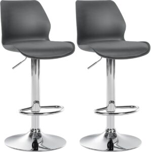 2er Set Barhocker Gilbert Kunststoff grau