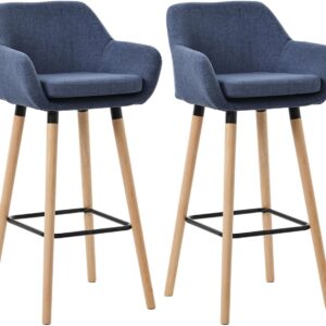2er Set Barhocker Grant Stoff dunkelblau