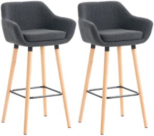 2er Set Barhocker Grant Stoff dunkelgrau