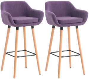 2er Set Barhocker Grant Stoff lila