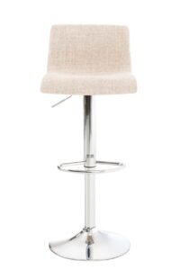 2er Set Barhocker Hoover Stoff chrom creme