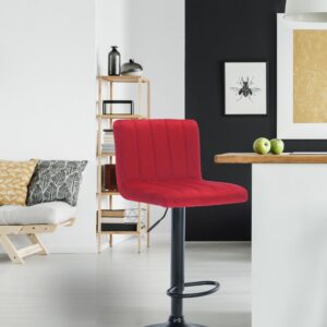2er Set Barhocker Jamie Samt rot