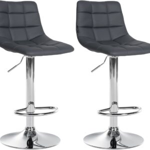 2er Set Barhocker Jerry Kunstleder chrom grau