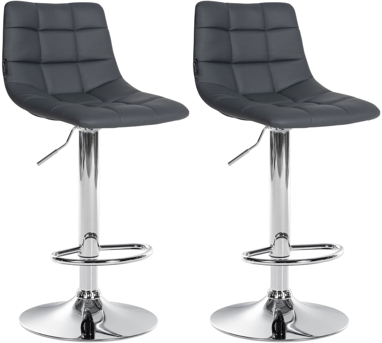 2er Set Barhocker Jerry Kunstleder chrom grau 1 2er Set Barhocker Jerry Kunstleder chrom grau