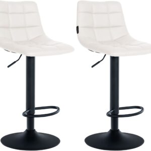 2er Set Barhocker Jerry Kunstleder schwarz weiß