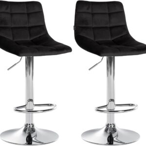 2er Set Barhocker Jerry Samt chrom schwarz