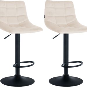 2er Set Barhocker Jerry Samt schwarz creme