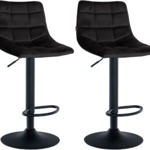 2er Set Barhocker Jerry Samt schwarz schwarz