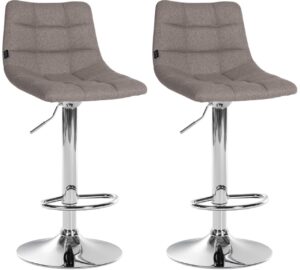 2er Set Barhocker Jerry Stoff chrom grau