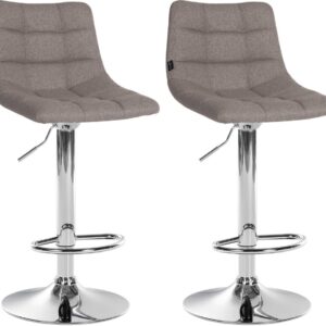 2er Set Barhocker Jerry Stoff chrom grau
