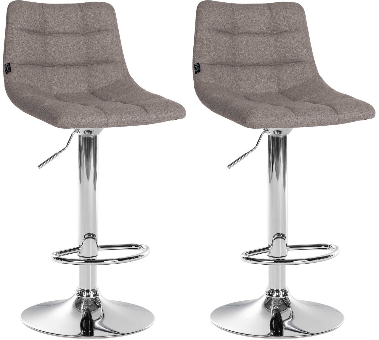 2er Set Barhocker Jerry Stoff chrom grau 1 2er Set Barhocker Jerry Stoff chrom grau