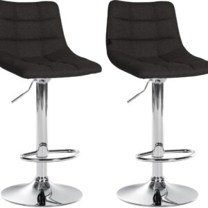 2er Set Barhocker Jerry Stoff chrom schwarz