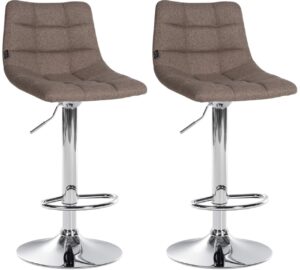 2er Set Barhocker Jerry Stoff chrom taupe