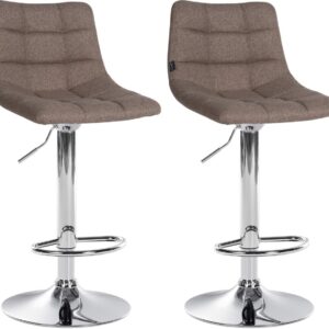 2er Set Barhocker Jerry Stoff chrom taupe