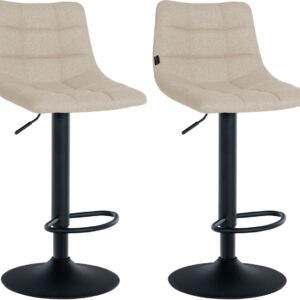 2er Set Barhocker Jerry Stoff schwarz creme