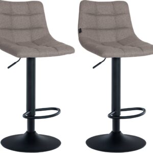 2er Set Barhocker Jerry Stoff schwarz grau
