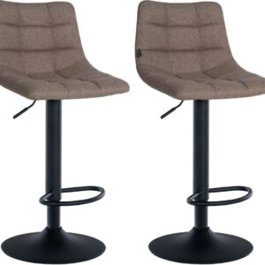 2er Set Barhocker Jerry Stoff schwarz taupe